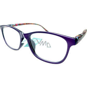 Berkeley Čtecí dioptrické brýle +2,5 plast fialové, barevné postranice 1 kus MC2193