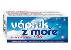 Naturvita Vápník z moře + Vitamín D3 doplněk stravy udržuje normální stav kostí a zubů 60 tablet