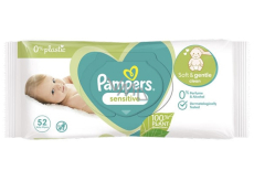 Pampers Sensitive vlhčené ubrousky pro děti 52 kusů