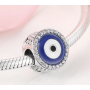Charm Sterlingové stříbro 925 Řecké modré oko, ochranný amulet, korálek na náramek symbol