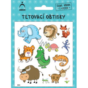 Arch Tetovací obtisky s atestem pro děti Zvířátka - Modrý slon 14 x 11 cm