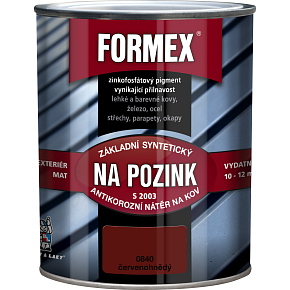 Formex S2003 základ na pozink základní barva na kov, 0840 červenohnědý, 600 ml Formex S2003 základ na pozink základní barva na kov, 0840 červenohnědý, 600 ml