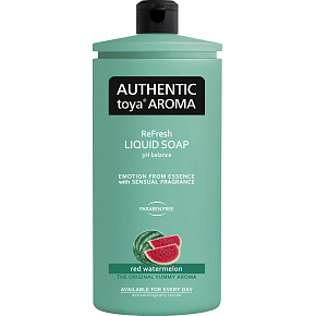 Authentic Toya Aroma tekuté mýdlo červený meloun, náplň, 600 ml Authentic Toya Aroma tekuté mýdlo červený meloun, náplň, 600 ml