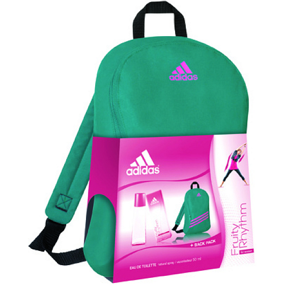 Adidas Fruity Rhythm toaletní voda 50 ml + batoh, pro ženy dárková sada