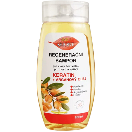 Bione Cosmetics Keratin & Arganový olej regenerační šampon 260 ml