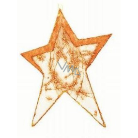 Hvězdička zlatá s perličkami na zavěšení 18 cm