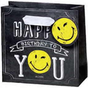 BSB Luxusní dárková papírová taška 14,5 x 15 x 6 cm Smiley