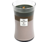 WoodWick Trilogy Cozy Cabin - Útulný srub vonná svíčka s dřevěným knotem a víčkem sklo velká 609,5 g