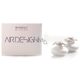 Millefiori Milano Air Design Difuzér květina nádobka pro vzlínání vůně pomocí porézní vrchní části mini bílá 2 kusy, 80 ml, 7 x 6 cm