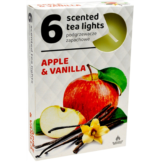 Tea Lights Jablko a vanilka vonné čajové svíčky 6 kusů