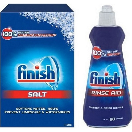 Finish Sůl do myčky 1,5 kg + Shine & Protect Regular leštidlo 400 ml, duopack