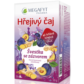 Megafyt Bylinková lékárna Švestka se zázvorem ovocný čaj napomáhá k trávení, obranyschopnosti těla a relaxaci 20 x 2,5 g