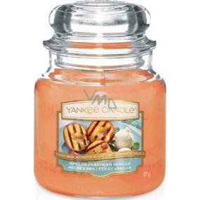 Yankee Candle Grilled Peaches & Vanilla - Grilované broskve a vanilka vonná svíčka Classic střední sklo 411 g