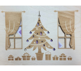 Albi Dřevěná kapsa na peníze Vánoční stromeček 24 x 18 x 0,9 cm