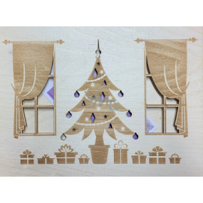Albi Dřevěná kapsa na peníze Vánoční stromeček 24 x 18 x 0,9 cm