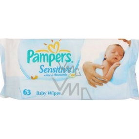 Pampers Sensitive Vlhčené ubrousky pro citlivou pokožku dětí 63 kusů