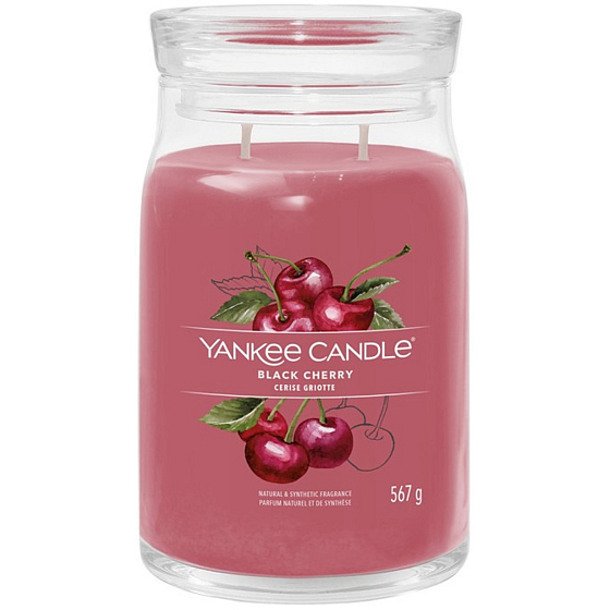 Yankee Candle Black Cherry - Zralé třešně vonná svíčka Signature velká sklo 2 knoty 567 g