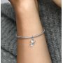 Charm Sterlingové stříbro 925 Opaleskující sněhulák, přívěsek na náramek zima