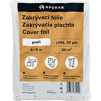 Spokar zakrývací folie na malování, 30 µ, 20 m², 4 × 5 m