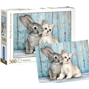 Clementoni Puzzle Kočka a králík 500 dílků, doporučený věk 8+