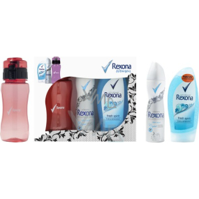 Rexona Fresh Crystal Aqua 150 ml + Fresh Spirit sprchový gel 250 ml + láhev, pro ženy kosmetická sada
