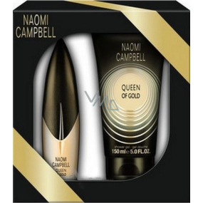 Naomi Campbell Queen of Gold toaletní voda 15 ml + sprchový gel 50 ml, dárková sada