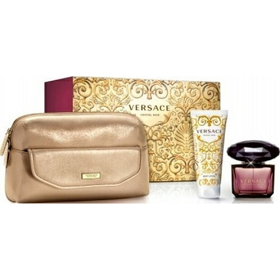 Versace Crystal Noir toaletní voda 90 ml + tělové mléko 100 ml + zlatá kabelka, dárková sada