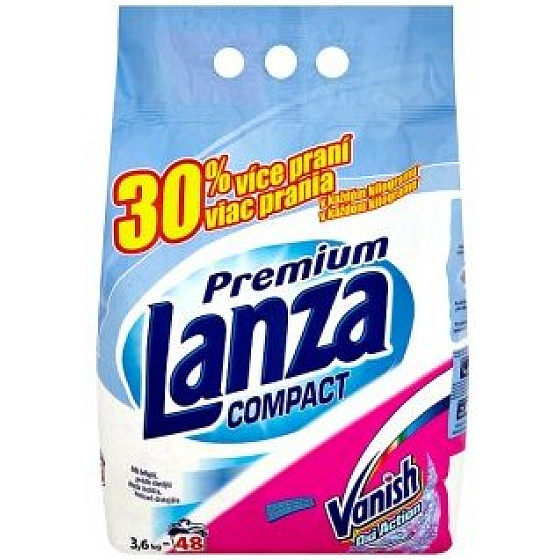 Lanza Compact prací prášek na bílé prádlo s Vanish Oxi Action 48 dávek 3,6 kg