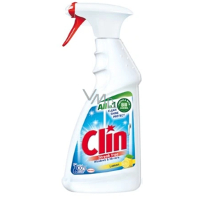 Clin All in 1 Windows & Mirrors Lemon čistič na okna a zrcadla rozprašovač 500 ml