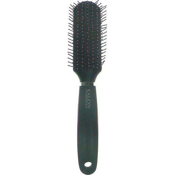 Salon Professional Brush kartáč na vlasy malý hranatý černo-růžový 23,5 cm 40270