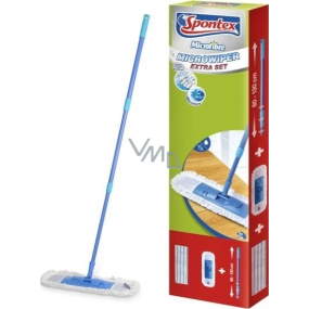 Spontex Microwiper Extra plochý mop s třásněmi s aktivním mikrovláknem komplet set