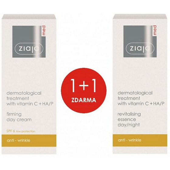 Ziaja Med Dermatitis Vitamin C & Hyaluronic zpevňující krém na den 50 ml + Med Dermatitis Vitamin C & Hyaluronic esence 30 ml, duopack