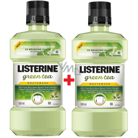 Listerine Green Tea ústní voda pro posílení zubní skloviny 2 x 500 ml, duopack