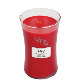 WoodWick Crimson Berries - Jeřabiny s kořením vonná svíčka s dřevěným knotem a víčkem sklo velká 609,5 g