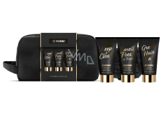 Grace Cole GC Homme mycí gel 100 ml + čisticí pleťový gel 100 ml + šampon 100 ml + mycí houba + kosmetická taštička, kosmetická sada pro muže