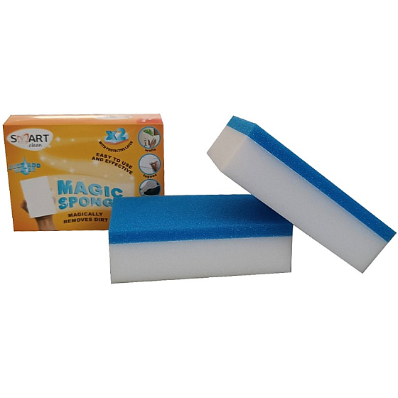 Smart Clean Magic Sponge magická houbička na čištění bez chemických čisticích přípravků 6,7 x 10 cm 2 kusy