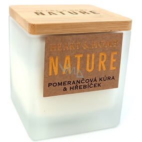 Heart & Home Nature Pomerančová kůra a hřebíček vonná svíčka sklo, doba hoření až 20 hodin 80 g