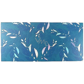 Albi Přání do obálky - obálka na peníze Tapeta listy na modrém 9 x 19 cm