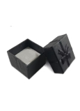 Dárková krabička s houbičkou na šperky s mašlí černá 4 x 4 x 2,5 cm