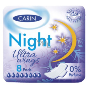 Carine Ultra Wings Night intimní vložky 8 kusů