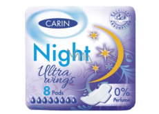 Carine Ultra Wings Night intimní vložky 8 kusů