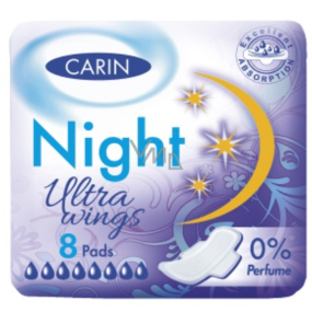 Carine Ultra Wings Night intimní vložky 8 kusů