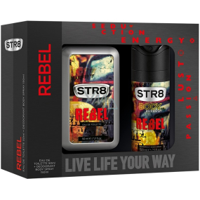 Str8 Rebel toaletní voda pro muže 50 ml + deodorant sprej 150 ml, dárková sada