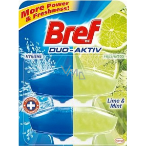Bref Duo Aktiv Limetka a Máta tekutý WC blok náhradní náplň 2 x 50 ml