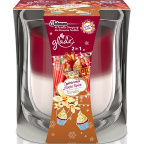 Glade by Brise 2v1 Luminous Apple Spice & Vanilla vonná svíčka ve skle, doba hoření až 30 hodin 135 g