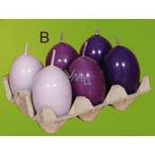 Lima Vajíčko s vůní svíčka fialová 40 x 60 mm sada 6 kusů