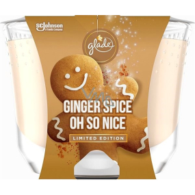 Glade Maxi Ginger Spice Oh So Nice s vůní perníkového koření a vanilky vonná svíčka ve skle, doba hoření až 52 hodin 224 g