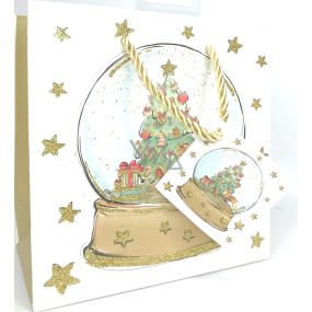 Epee Dárková papírová taška 17 x 17 x 9 cm Vánoční Merry Christmas sněžítko CD LUX malá