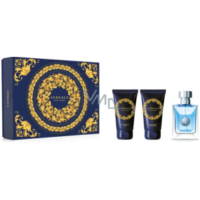 Versace pour Homme toaletní voda 50 ml + balzám po holení 50 ml + šampon na vlasy a tělo 50 ml, dárková sada pro muže