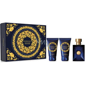 Versace Dylan Blue toaletní voda 50 ml + balzám po holení 50 ml + sprchový gel 50 ml, dárková sada pro muže